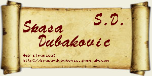 Spasa Dubaković vizit kartica